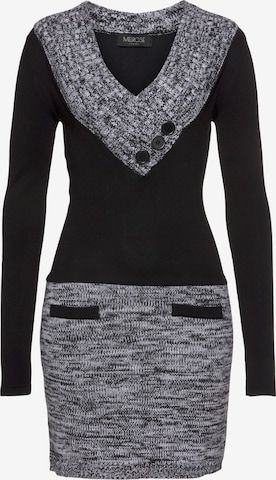 MELROSE Knitted dress in Grey: front