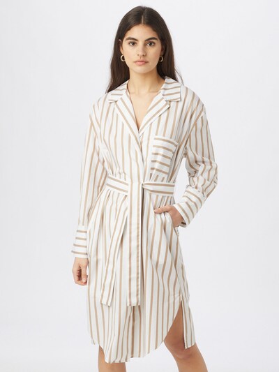 BOSS Casual Shirt Dress 'C_Disso' in Beige / White, View model
