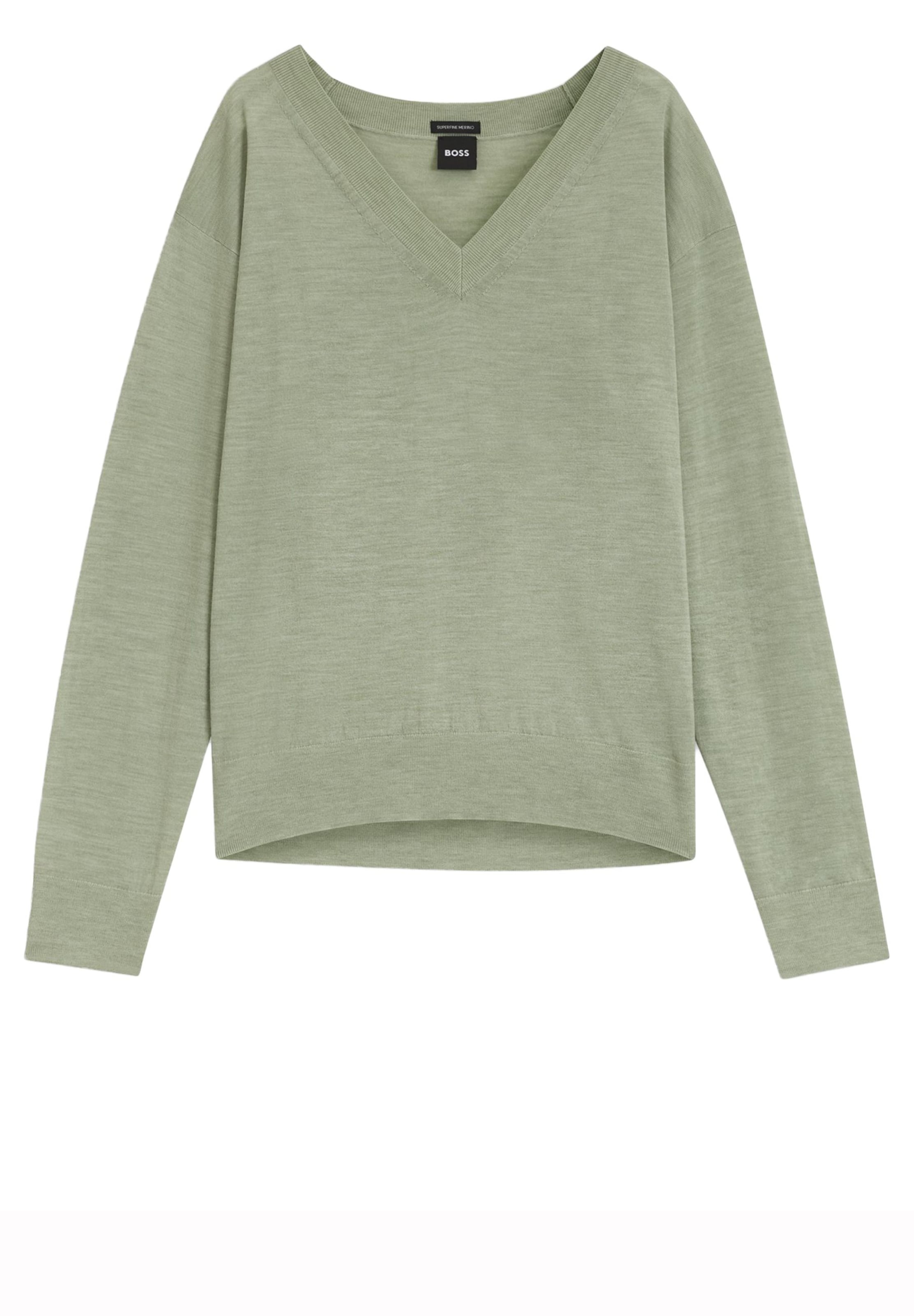 BOSS Pullover ' Freeslyn ' in Grün: Vorderseite