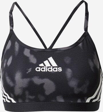 ADIDAS SPORTSWEAR Bustier Sport bh 'Aeroreact Light-Support Hyperglam Printed' in Grijs: voorkant