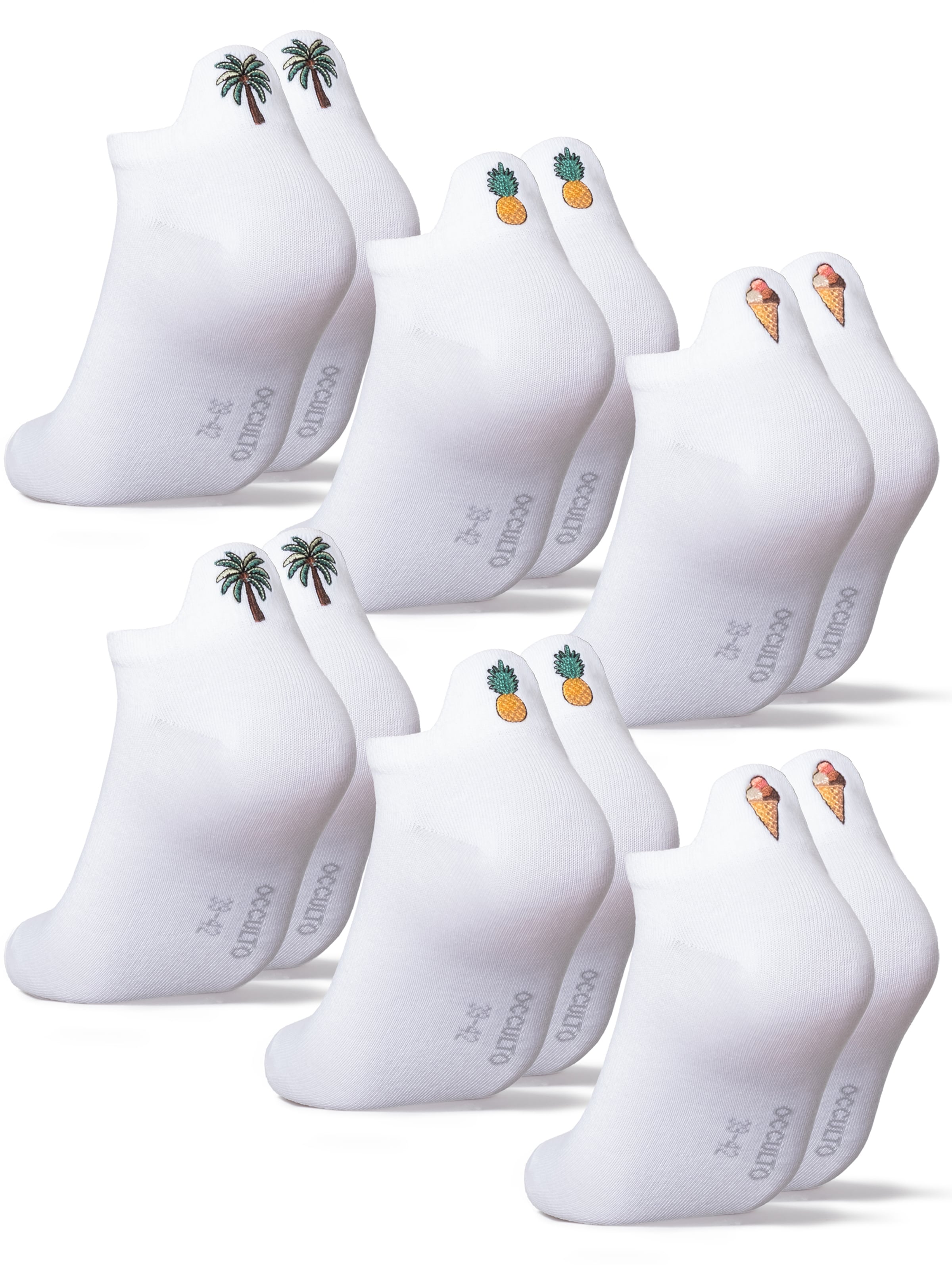 Occulto Ankle Socks 'Luca' in White: front