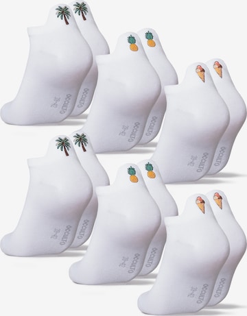 Occulto Ankle Socks 'Luca' in White: front