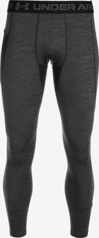 Skinny Pantalon de sport 'Cold Gear Twist' UNDER ARMOUR en noir : devant