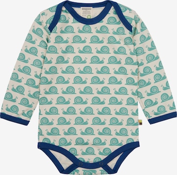 loud + proud Strampler/Body 'Schnecken' in Grün: Vorderseite