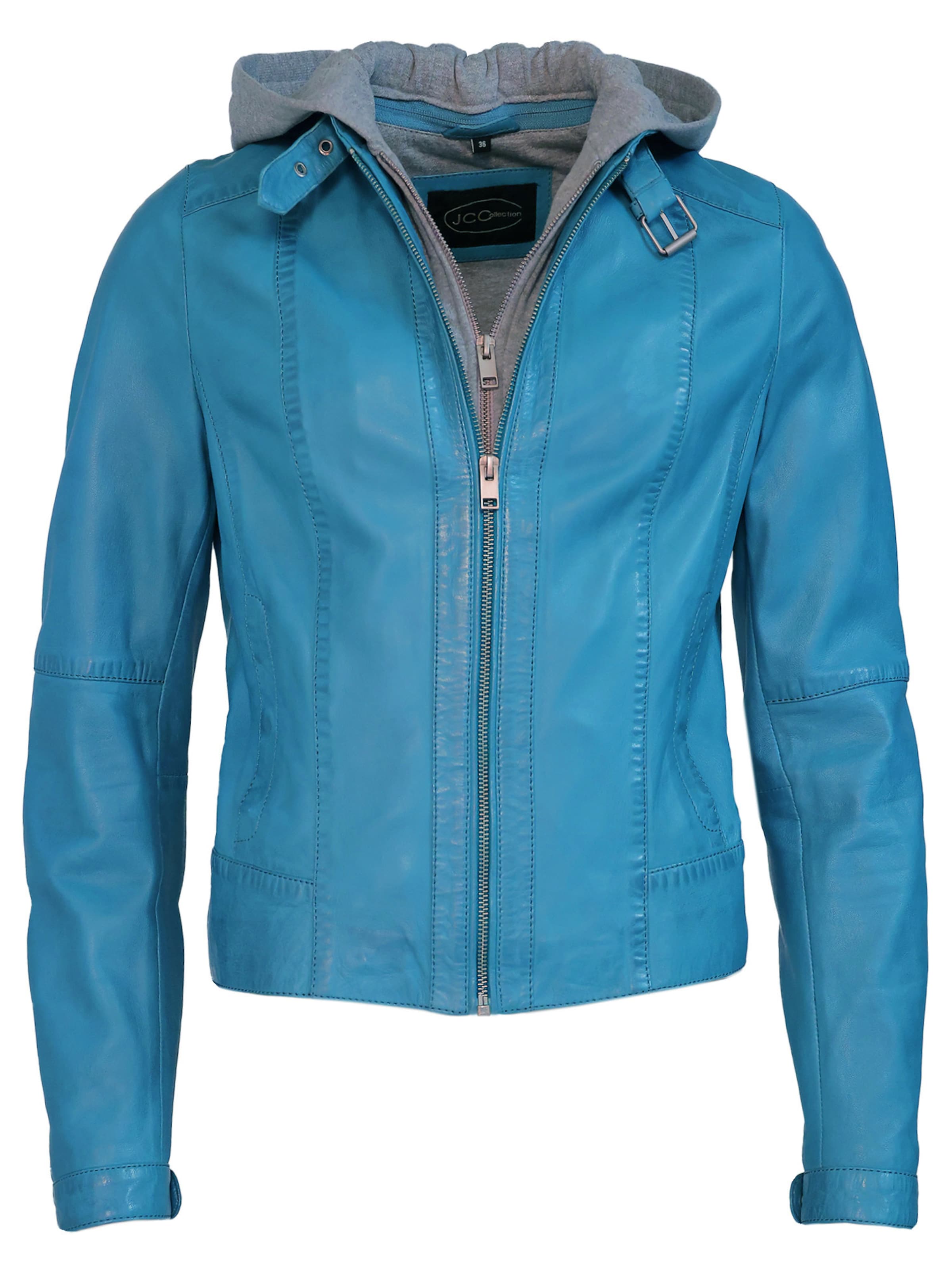 JCC Lederjacke in Blau: Vorderseite