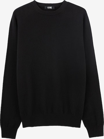 GOBI Cashmere Trui 'Men's Essential Crewneck Cashmere Sweater' in Zwart: voorkant