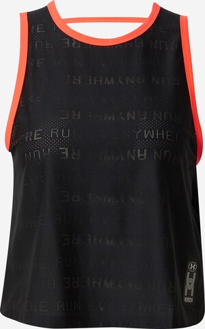 Sport top de la UNDER ARMOUR pe negru: față