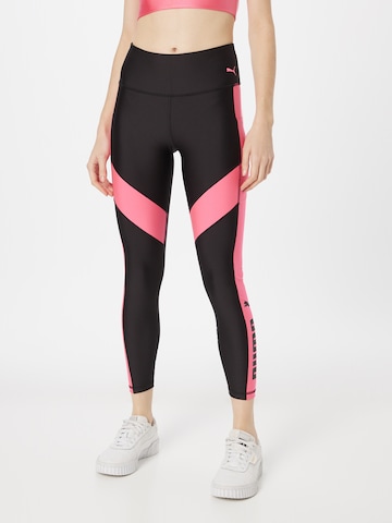 Skinny Pantalon de sport PUMA en noir : devant