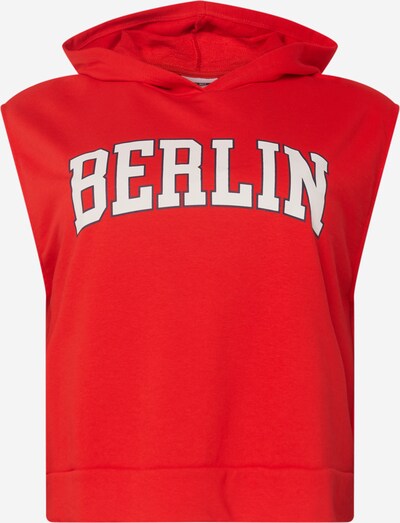 Noisy May Curve Sweatshirt 'RUBY' in knallrot / schwarz / weiß, Produktansicht