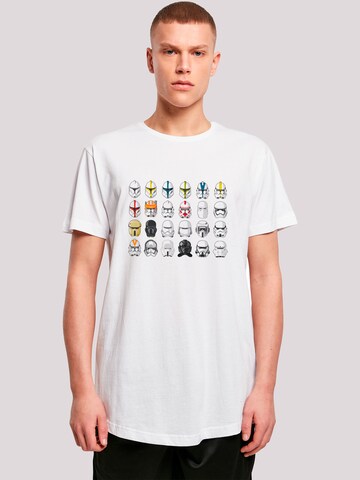 F4NT4STIC Shirt 'Star Wars Stormtrooper Piloten Helme' in White: front