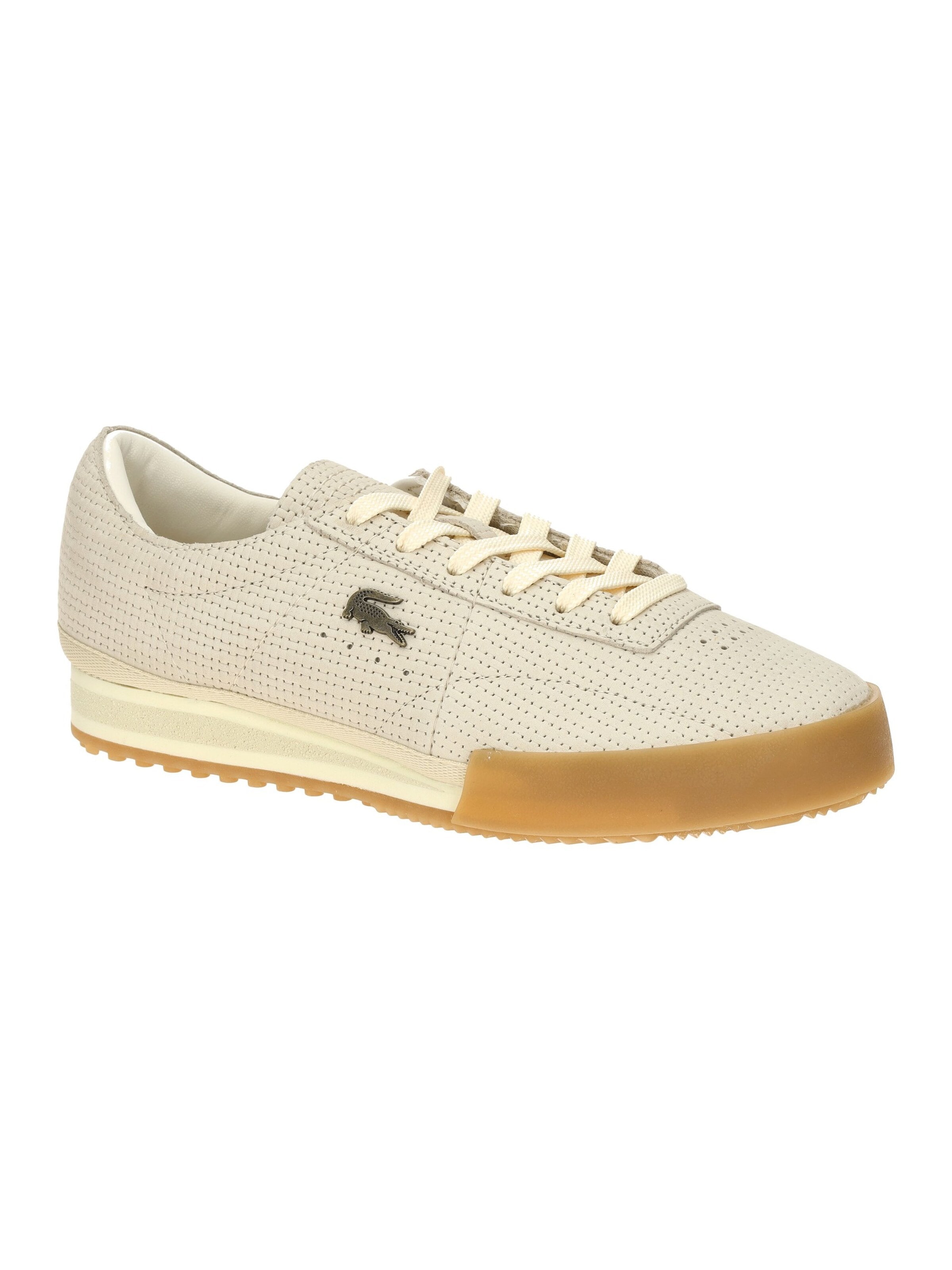 LACOSTE Sneakers 'Lacoste Aura Sneakers Damen Schuhe beige Nubuck 0075' in Beige: front