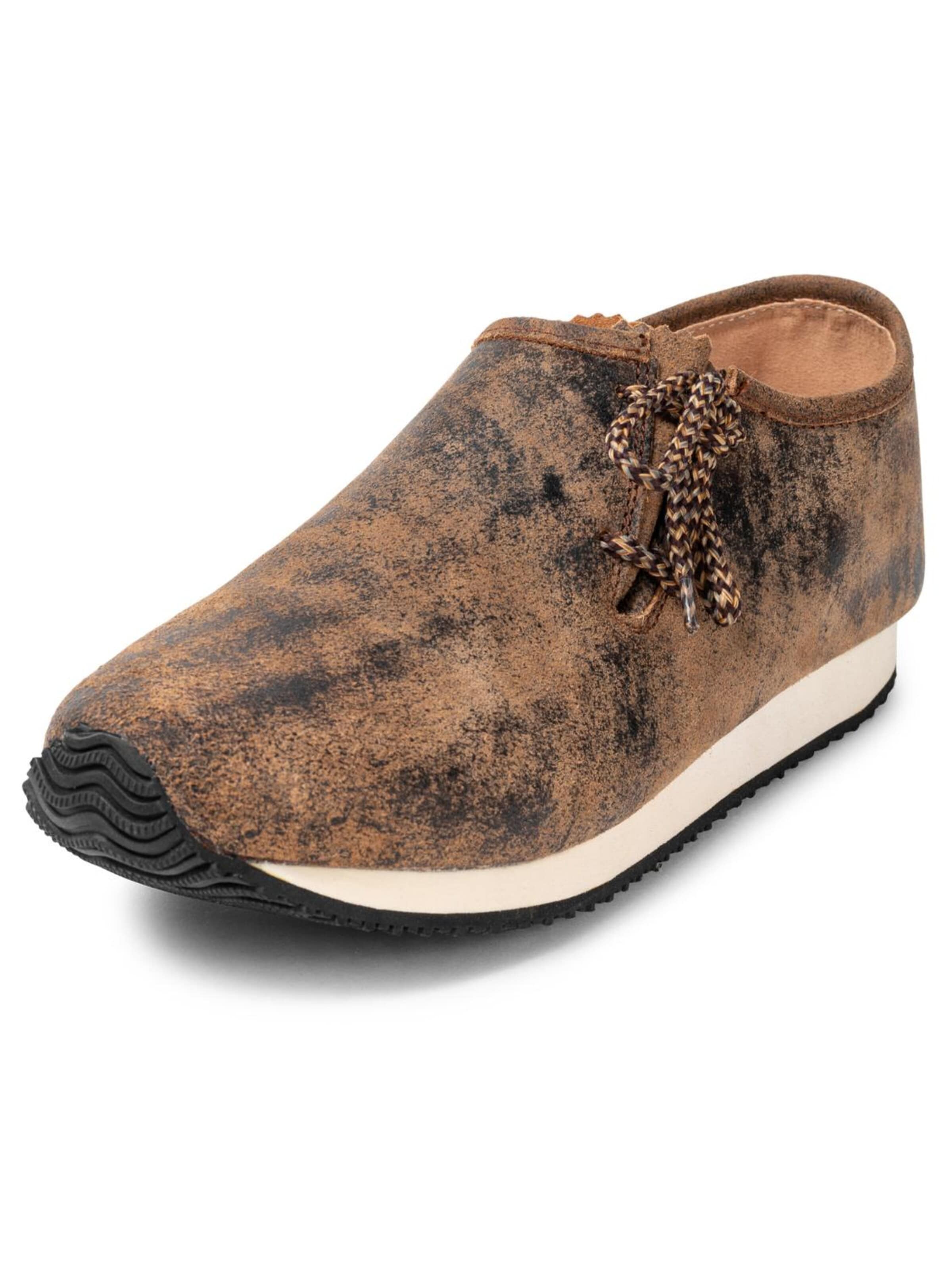 Paulgos Traditional Shoes 'PAULGOS Herren Sneaker Echtes Leder Freizeitschuhe Optik Trachtenschuhe Haferlschuhe Haferl in 3 Farben Gr. 39-47' in Brown: front