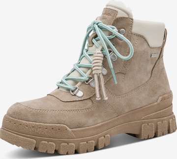 Tamaris Lace-Up Ankle Boots in Grey: front