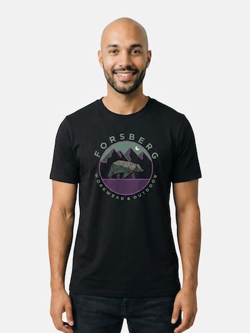 FORSBERG Shirt 'Gruvarson II T-Shirt mit Brustlogo' in Black: front