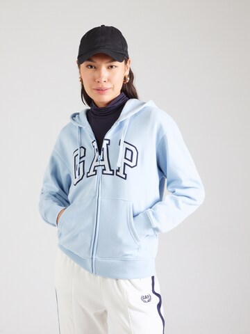 GAP - Sudadera con cremallera 'HERITAGE' en azul: frente