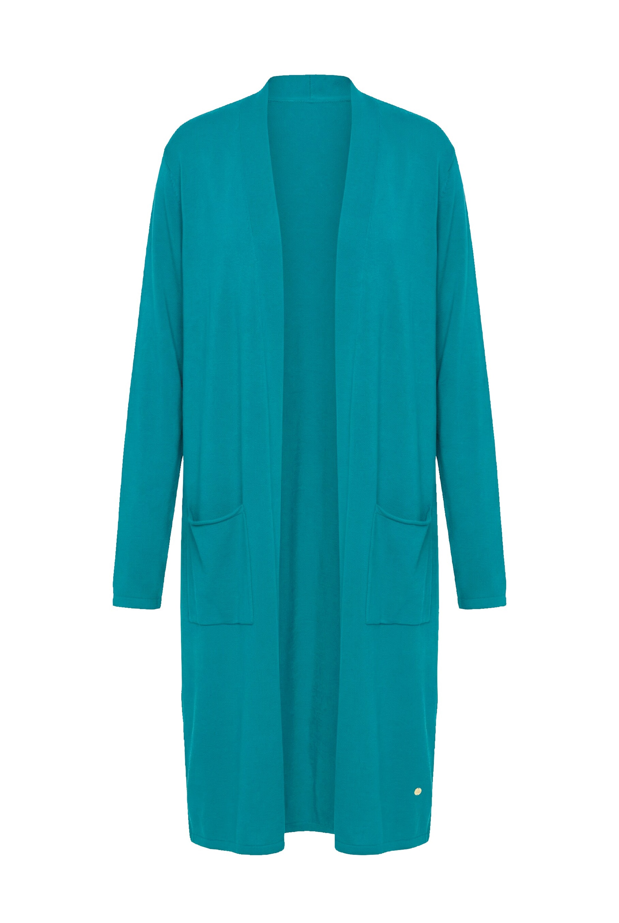 Ulla Popken Gebreid vest in Blauw: voorkant