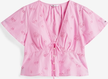 Tommy Jeans Pusero värissä vaaleanpunainen: etupuoli