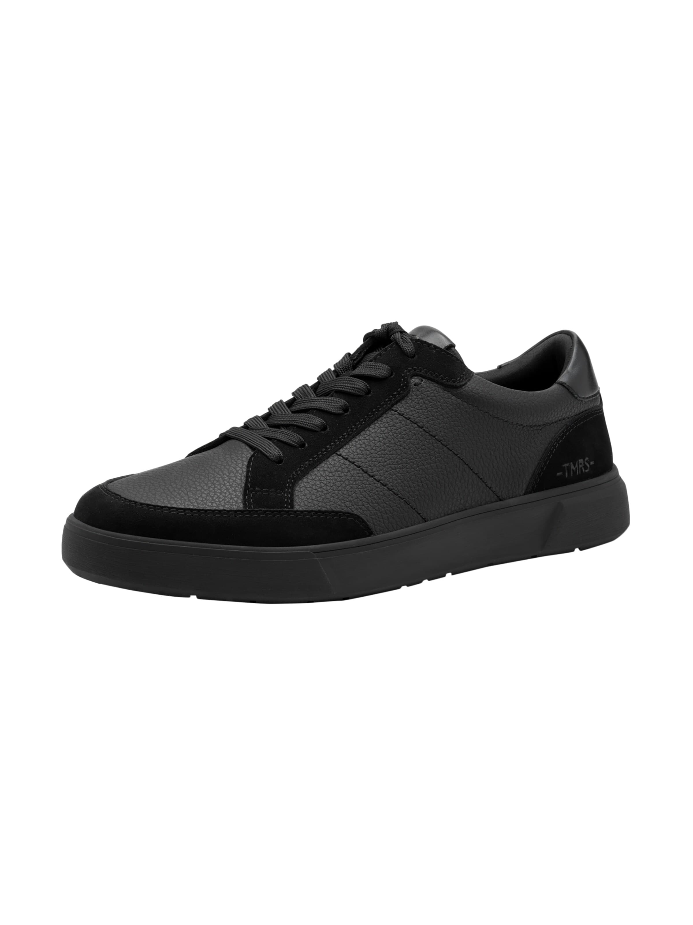 Tamaris Sportieve veterschoen 'Niedrige Sneaker aus Leder' in Zwart