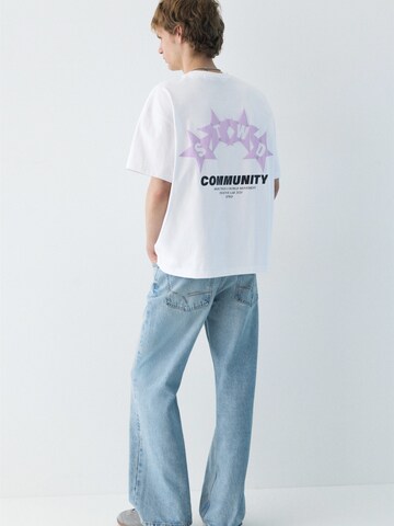 T-Shirt Pull&Bear en blanc