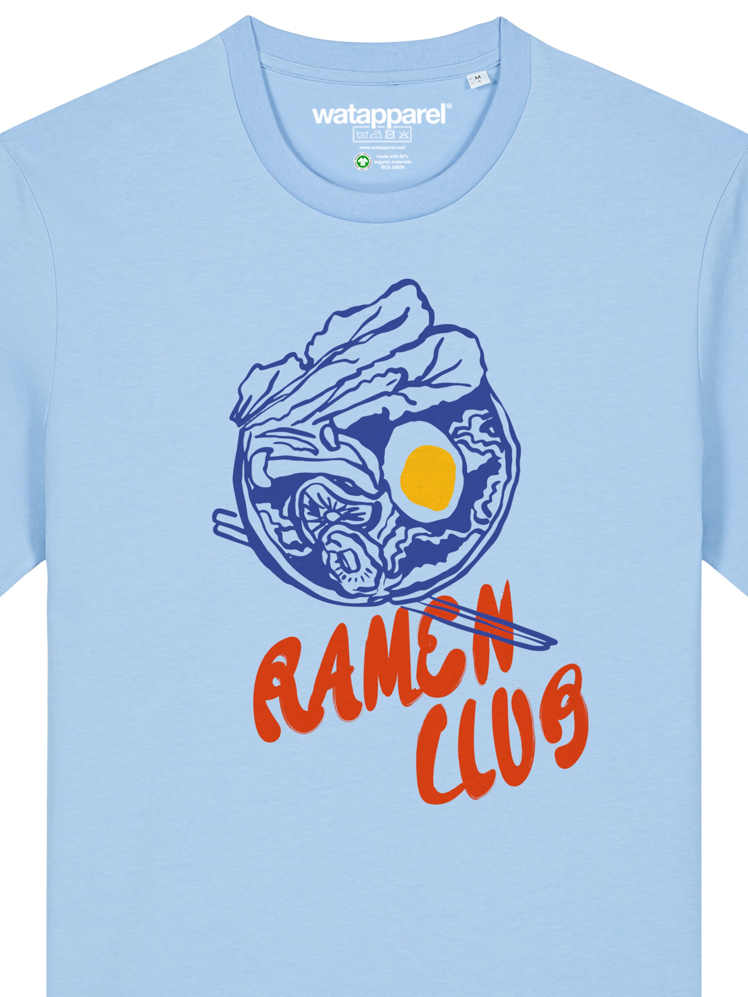 Watapparel Shirt 'Ramen Club' in Blauw