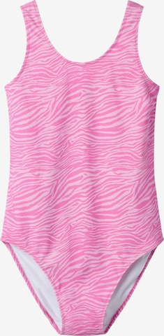 NAME ITJednodijelni kupaći kostim 'NKFZANIMAL' - roza boja: prednji dio