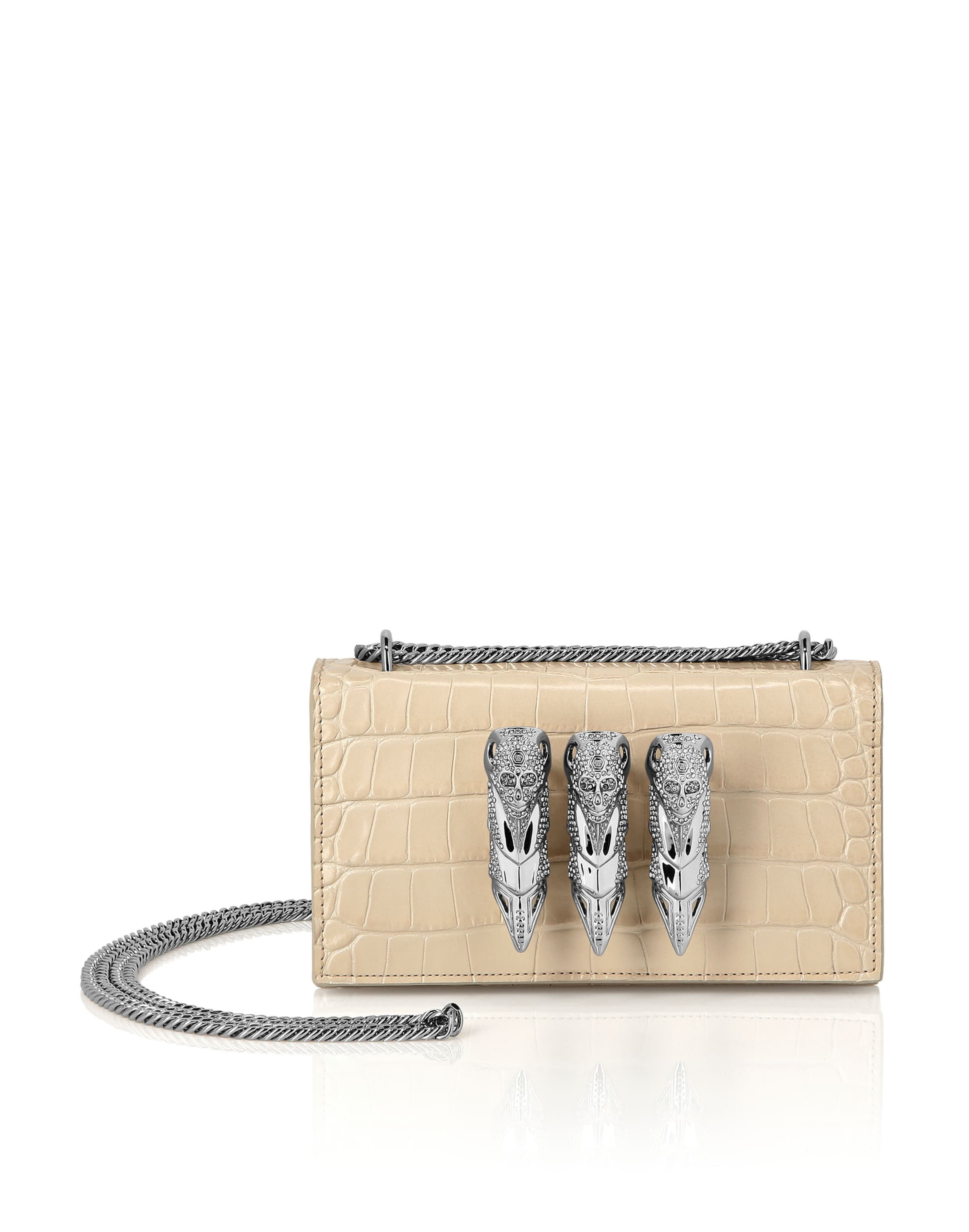 Philipp Plein - Bolso de noche en beige: frente