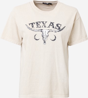 Nasty Gal Oversized shirt 'Texas' in Beige: front
