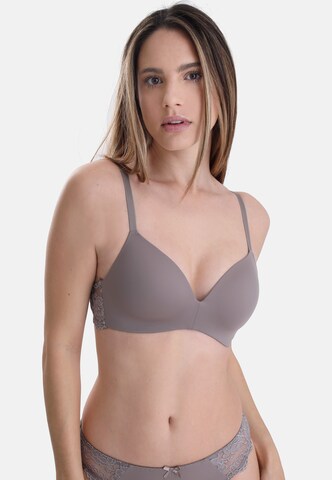 sassa T-shirt Bra 'CLASSIC LACE' in Brown