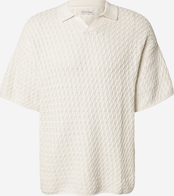 JACK & JONES Pulover 'JJHUDSON' | bela barva: sprednja stran