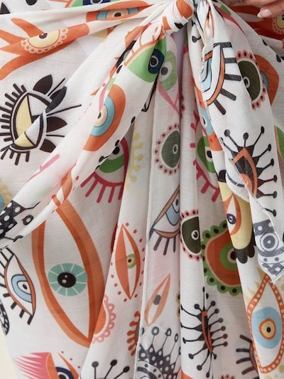 Hiccup Strandtuch in grün / orange / schwarz / weiß, Produktansicht