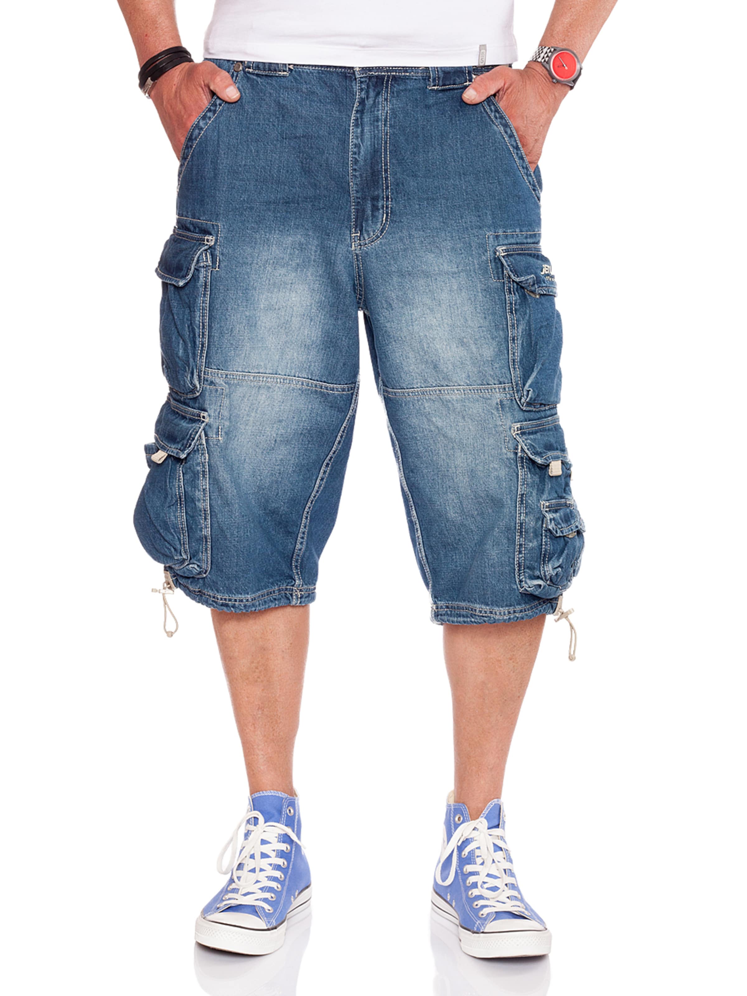 JET LAG Regular Cargo Jeans in Blue: front