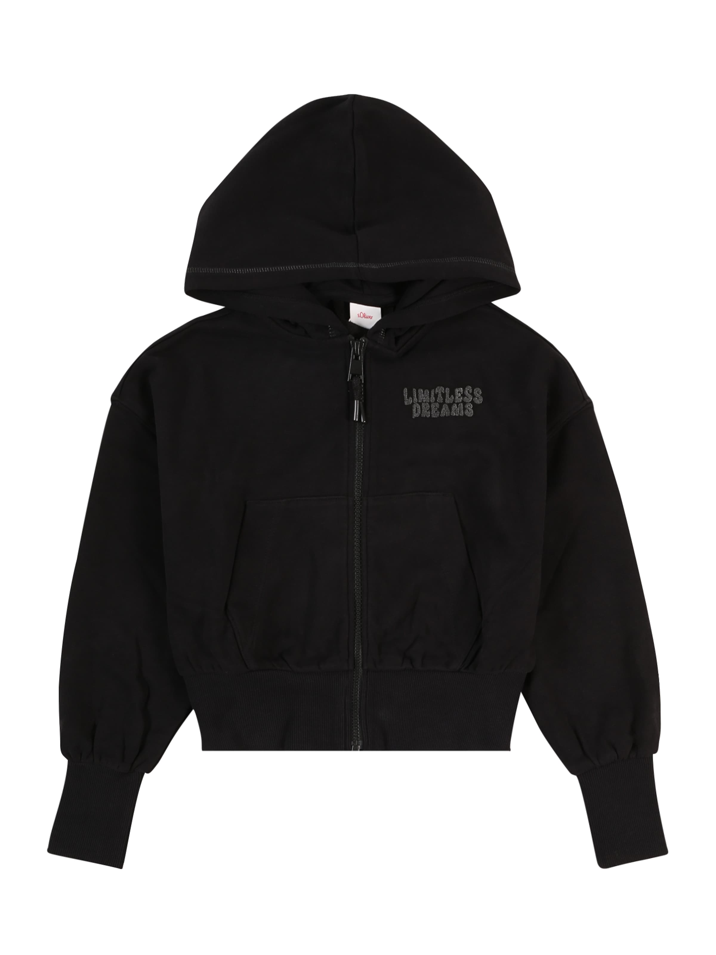 s.Oliver Sweatvest in Zwart: voorkant