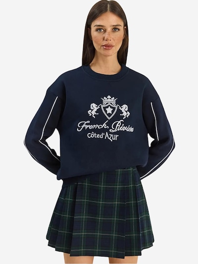 Bianco Lucci Sweater majica veličine S u morsko plava / bijela, Pregled proizvoda