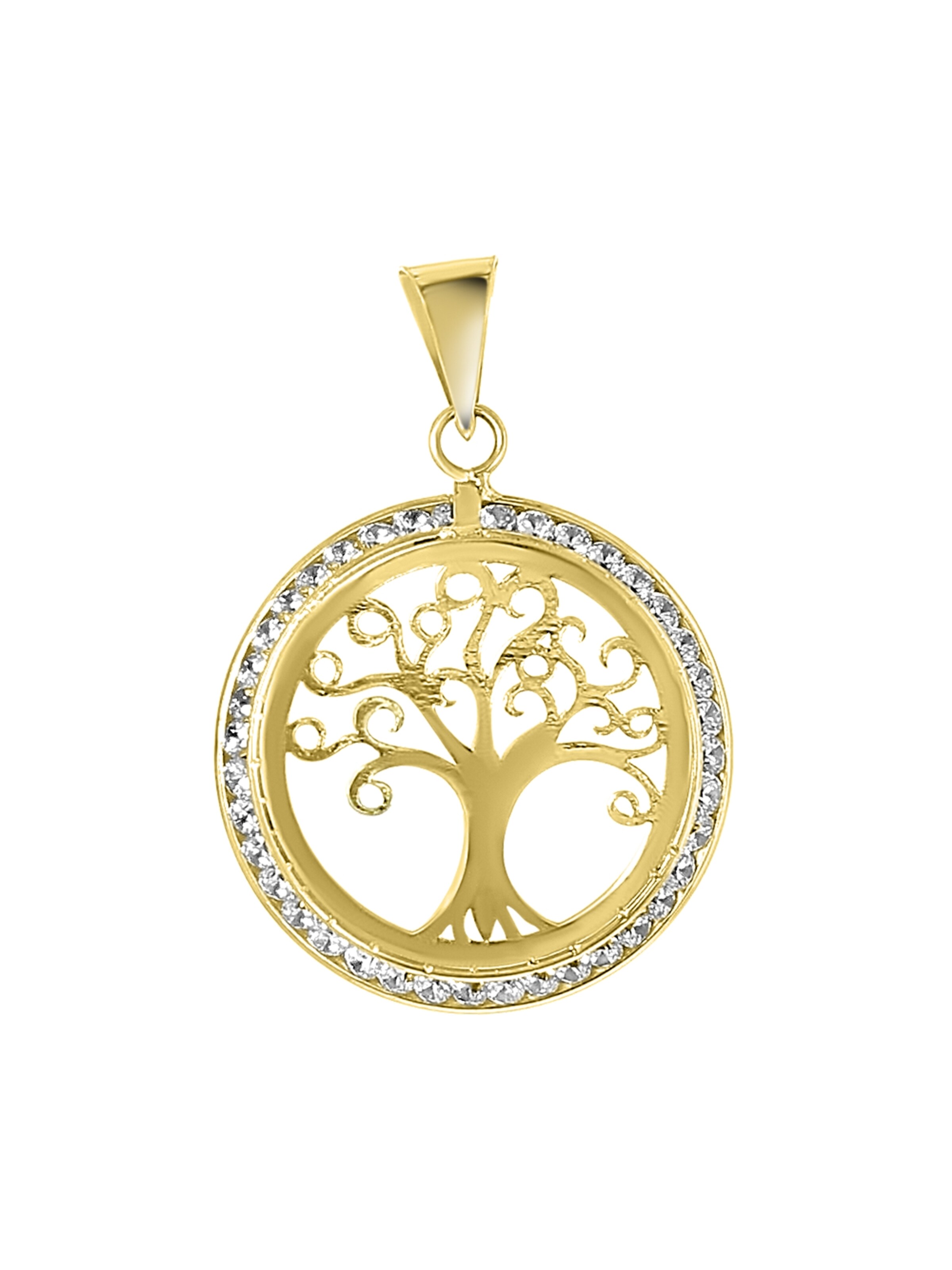 Lucardi Pendant 'Klassisch' in Gold: front