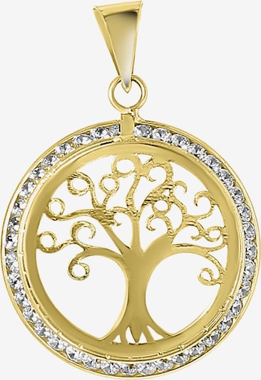 Lucardi Anhänger 'Klassisch' in gold / transparent, Produktansicht