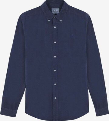 Scalpers Button Up Shirt 'Corduroy' in Blue: front