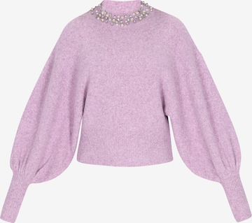 Pull-over faina en violet : devant