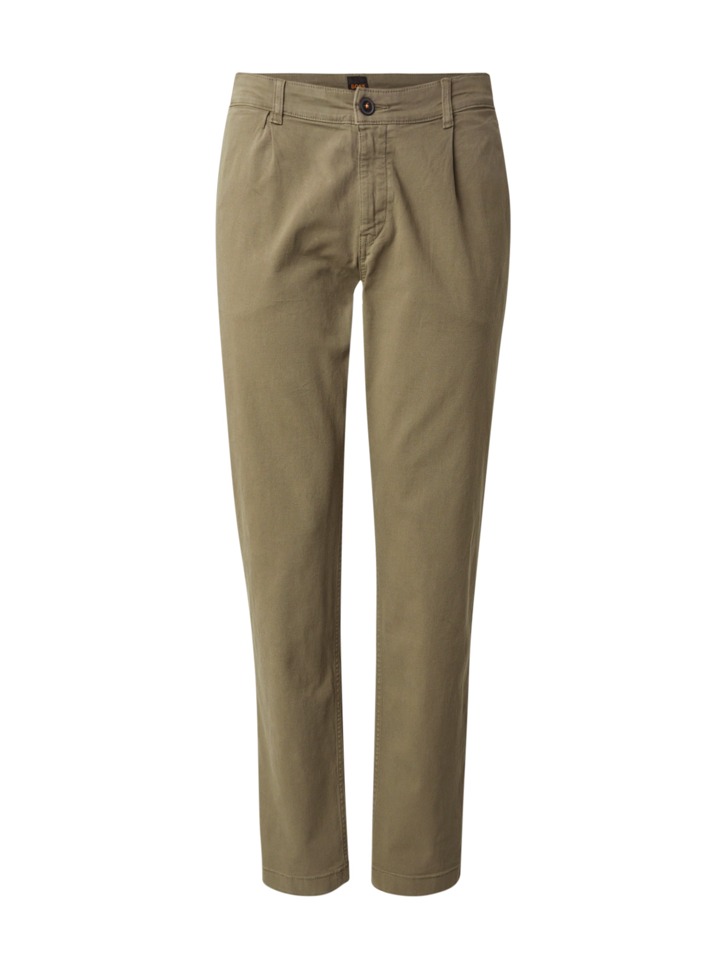 BOSS Regular Chino Pants in Green: front