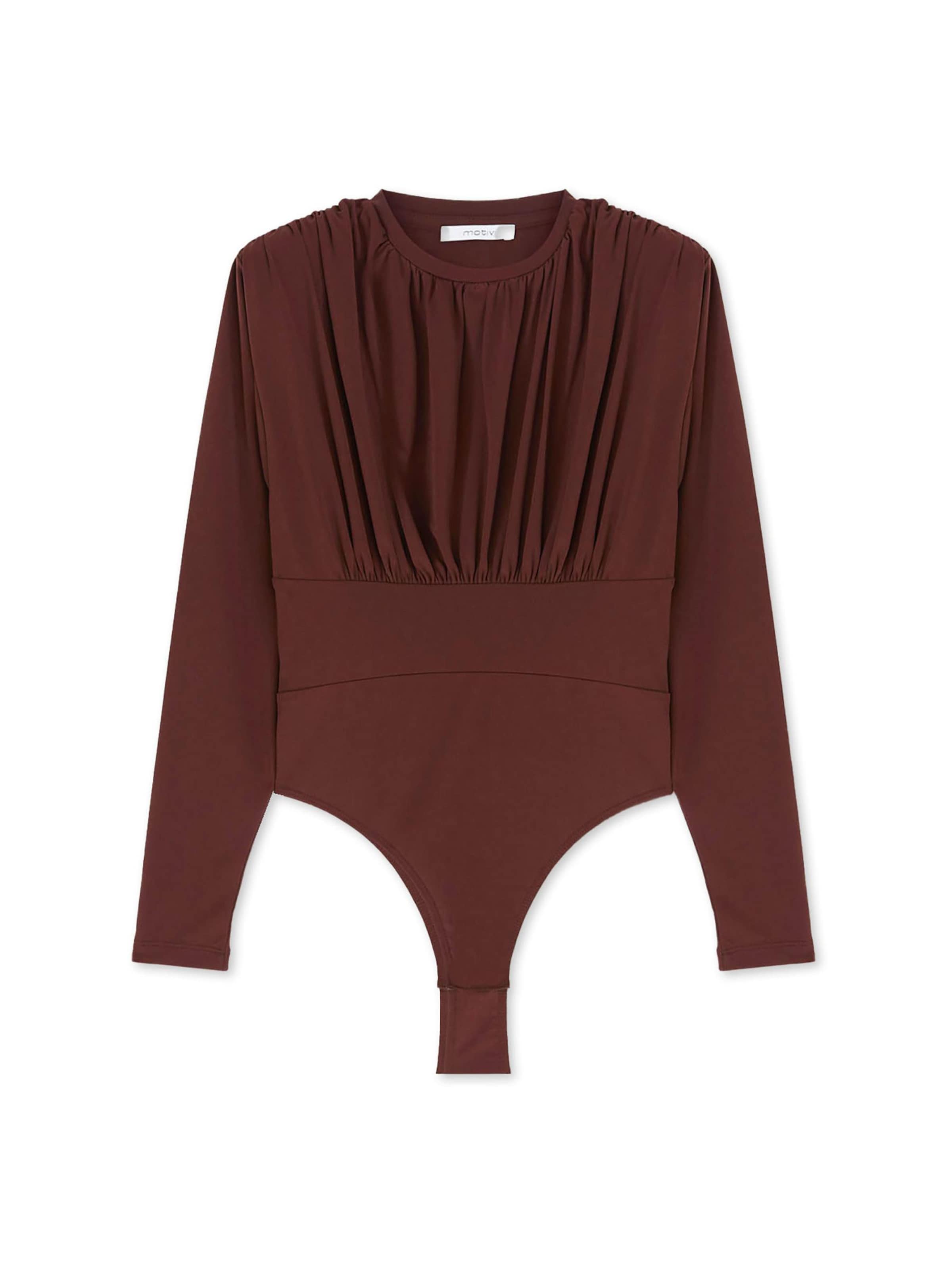 MOTIVI Blouse bodysuit in Brown: front