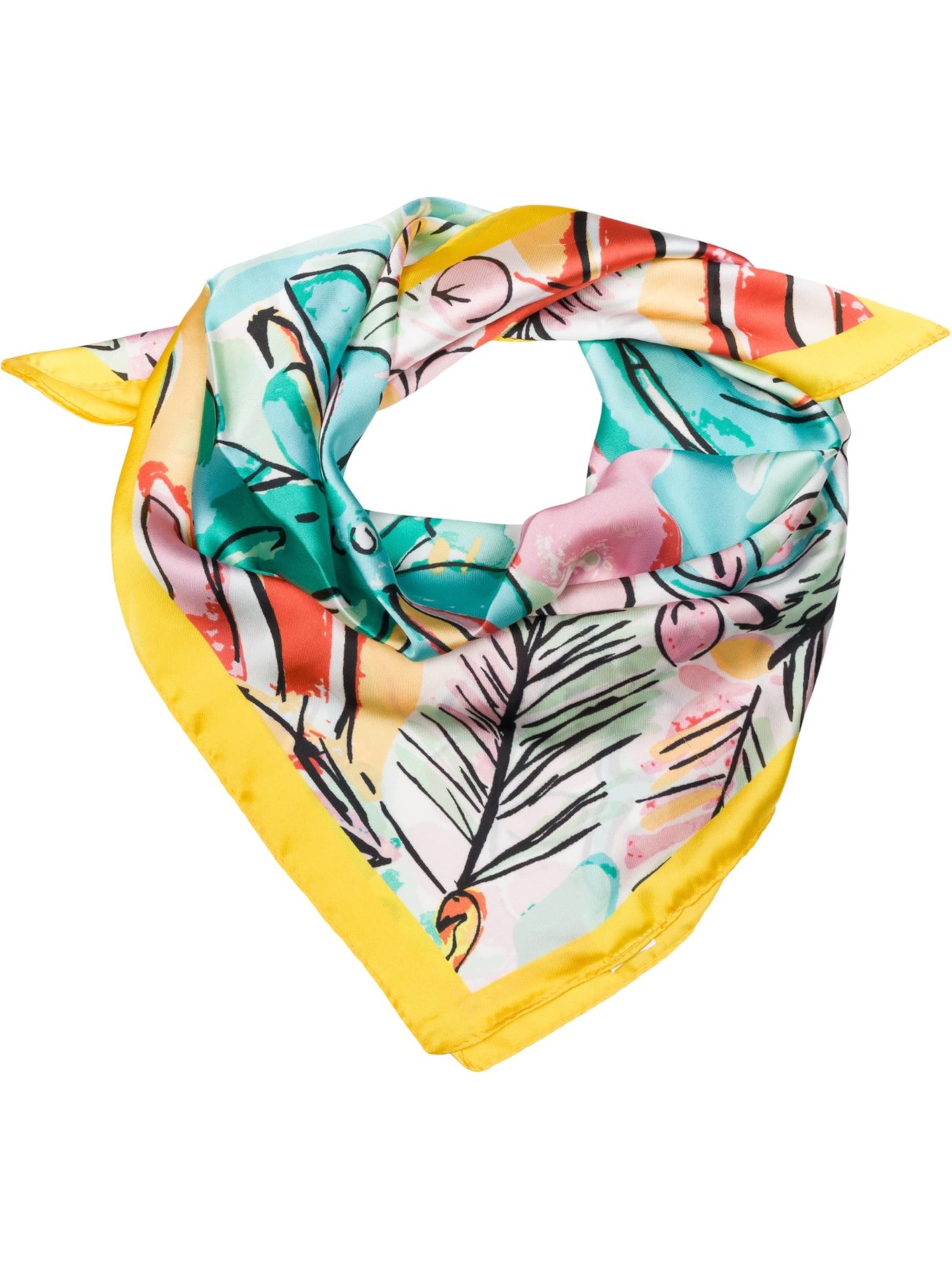 styleBREAKER Tuch 'Halstuch Palmen Muster Popart Style'‌‌‌‌‌‌‌‌‌‌ in One Size in gelb, Produktansicht
