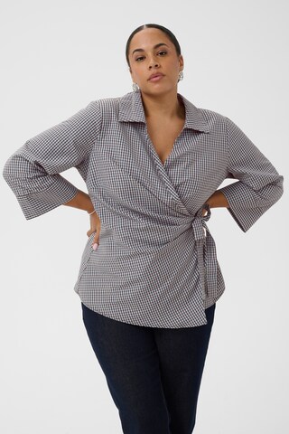 KAFFE CURVE Bluse 'KCNinah' in Braun: Vorderseite