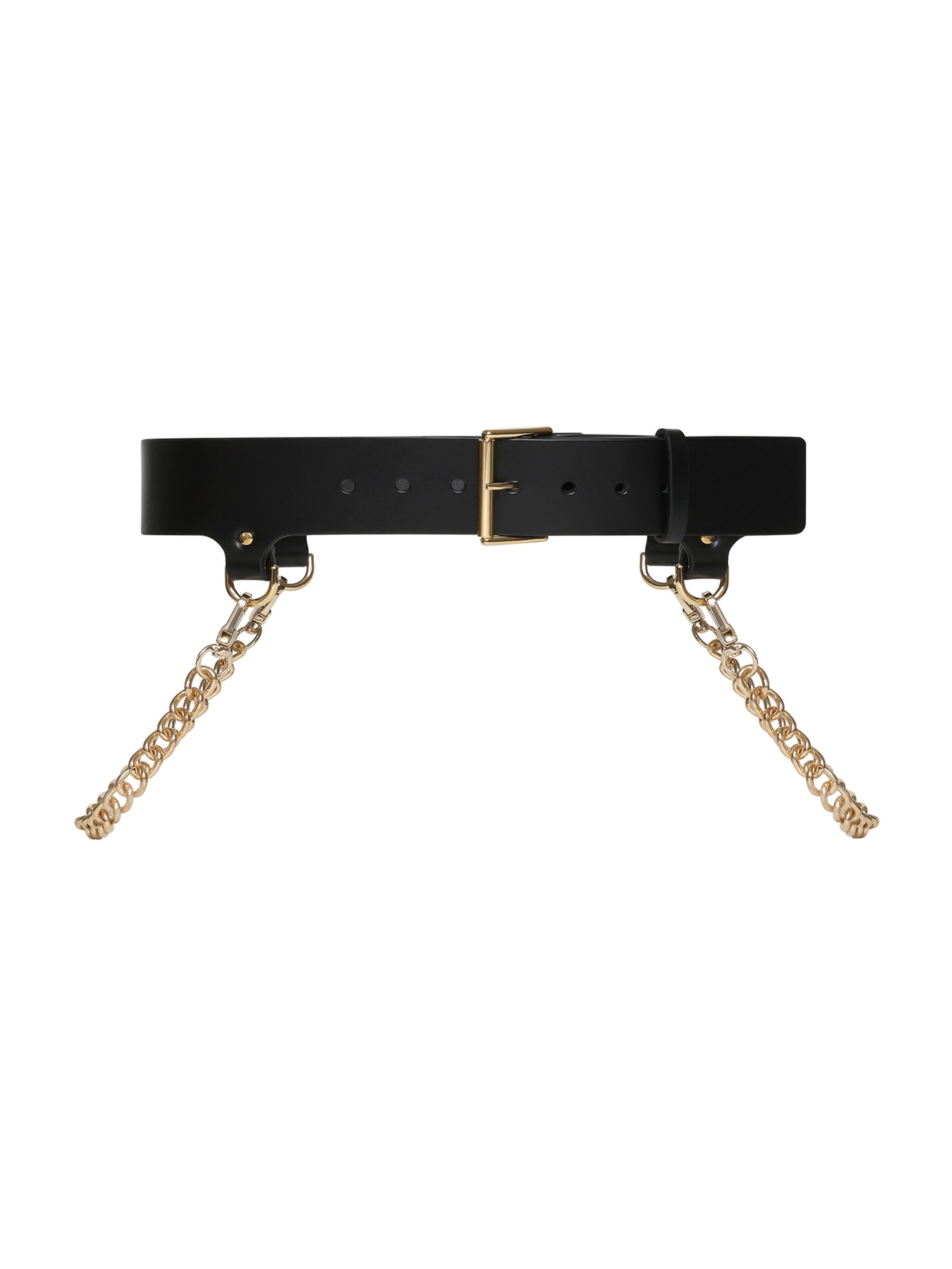 Ceinture 'Celisse' Haute Cuir en noir : devant