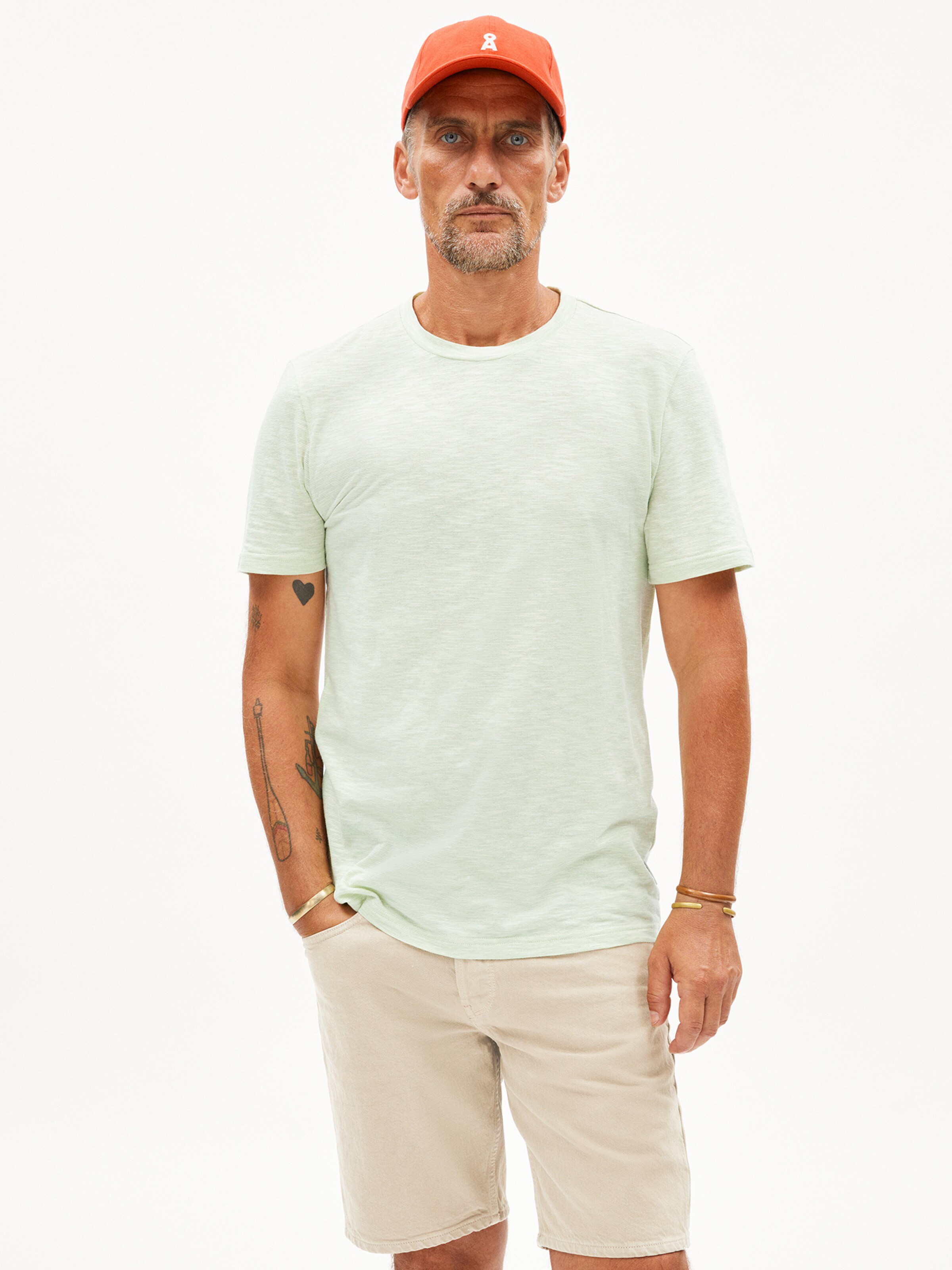 ARMEDANGELS T-Shirt JAAMES STRUCTURE in Grün: Vorderseite