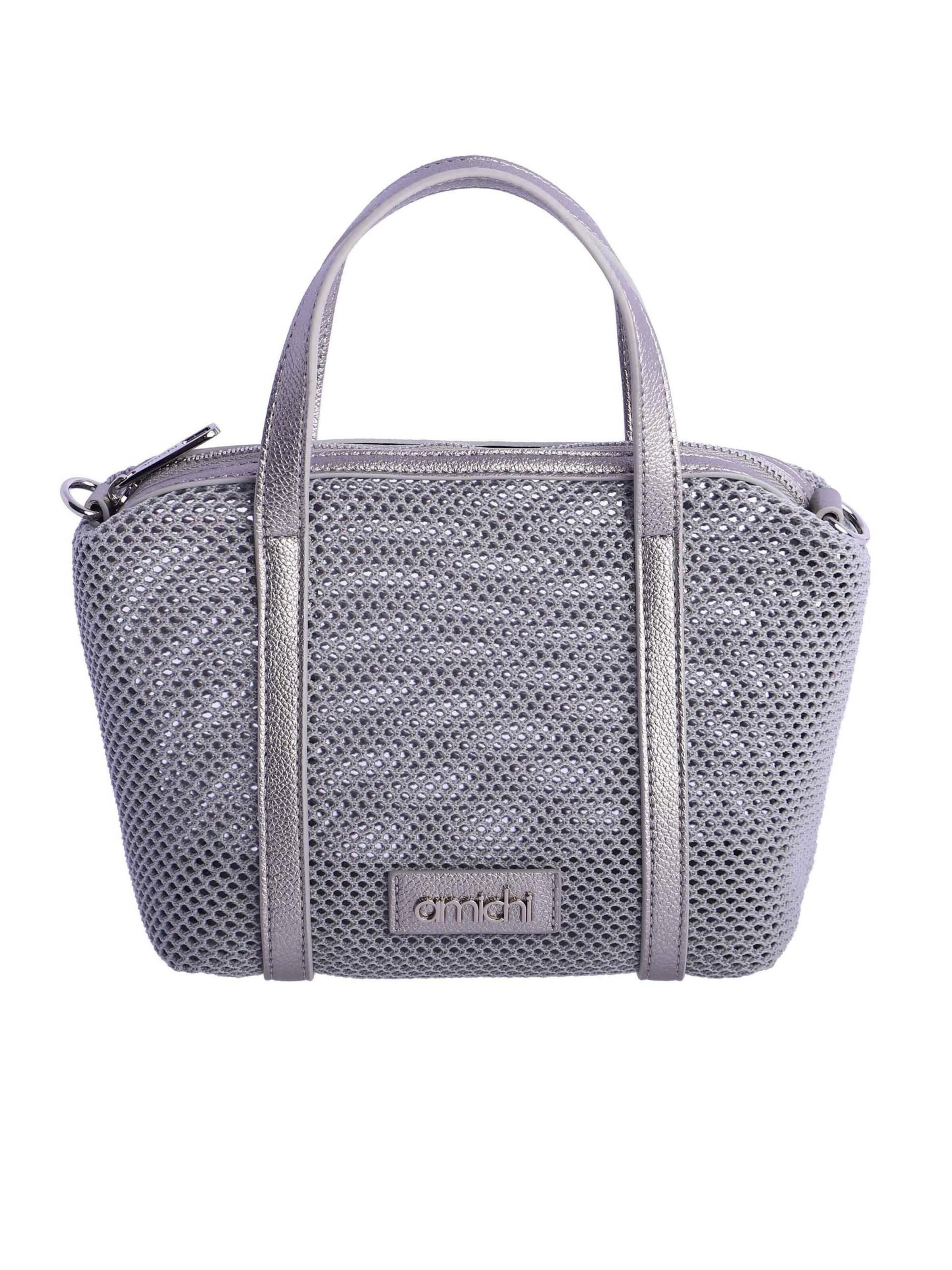 Amichi - Bolso de mano en plata: frente