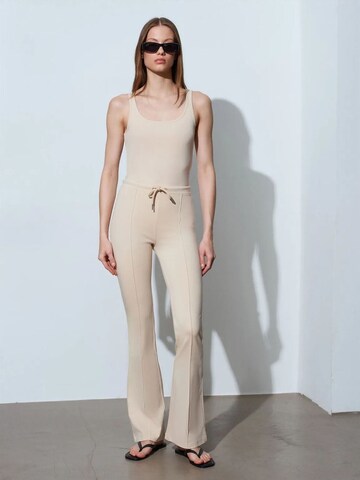 Dilvin Flared Pants in Beige