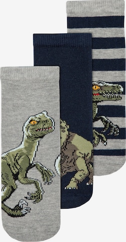 NAME IT Къси чорапи 'Neptun Jurassic' в сиво: отпред