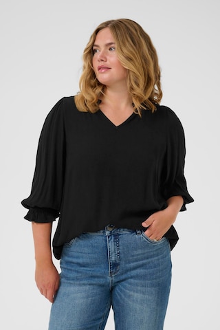 KAFFE CURVE - Blusa 'Kiv' en negro: frente