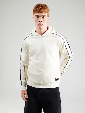 EA7 Emporio Armani Μπλούζα φούτερ σε μπεζ: μπροστά