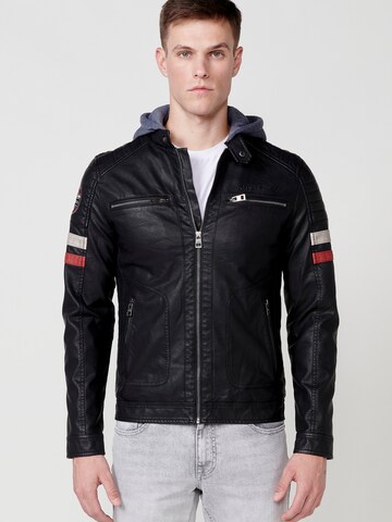 Veste mi-saison KOROSHI en noir : devant
