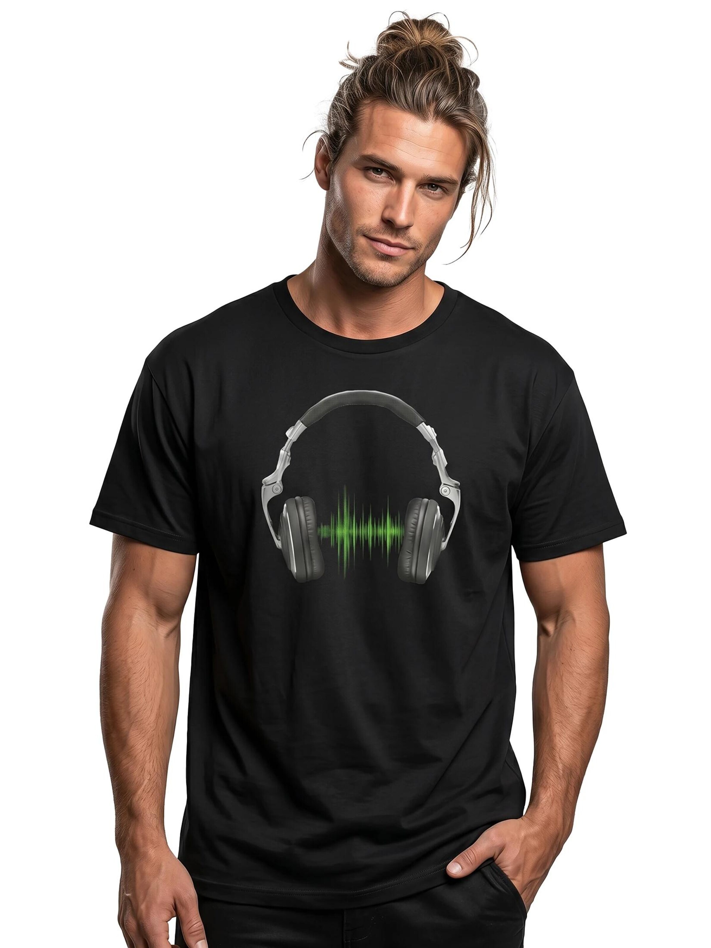 MAKAYA Shirt 'Kopfhörer Equalizer' in Black